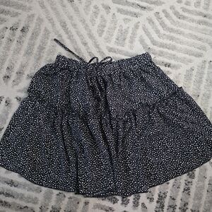 SHEIN Black and White Dotted Mini Skirt